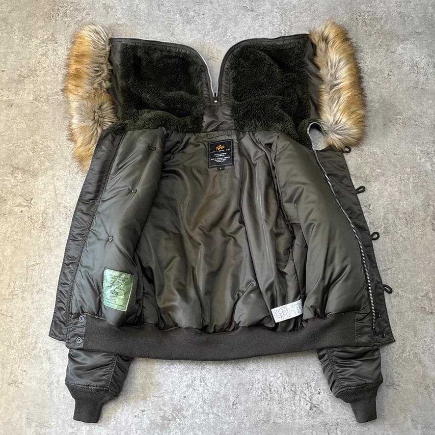 未使用級 ALPHA アルファ N-2B フライトジャケット S セージ 短丈