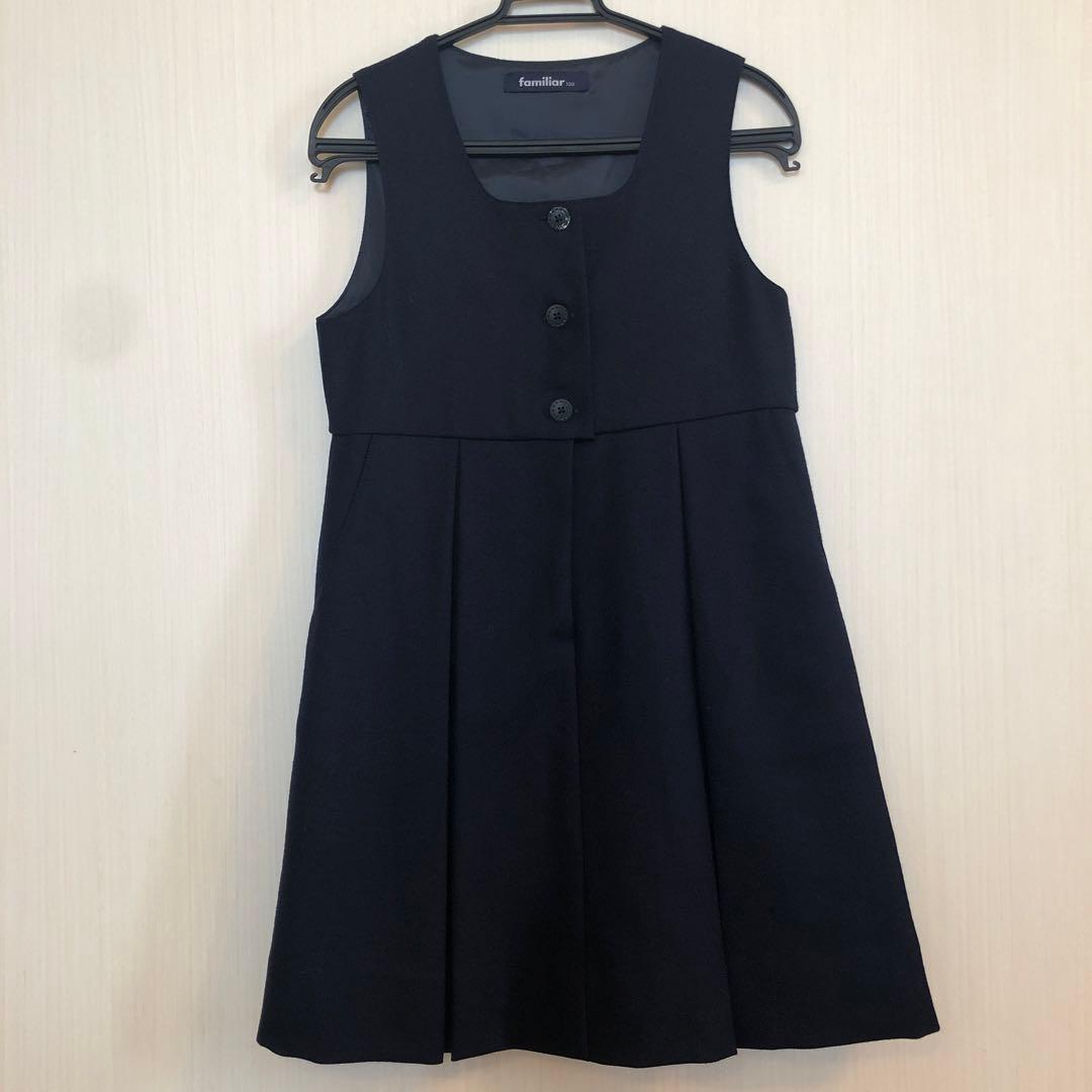 ファミリア　お受験　フォーマル　スーツ　ボレロ　120紺