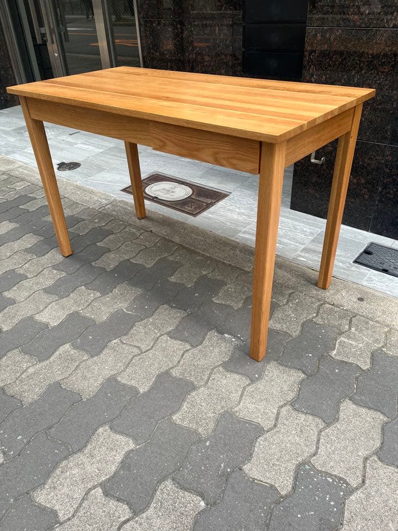 無印良品　木製デスク オーク無垢材 引き出し付き