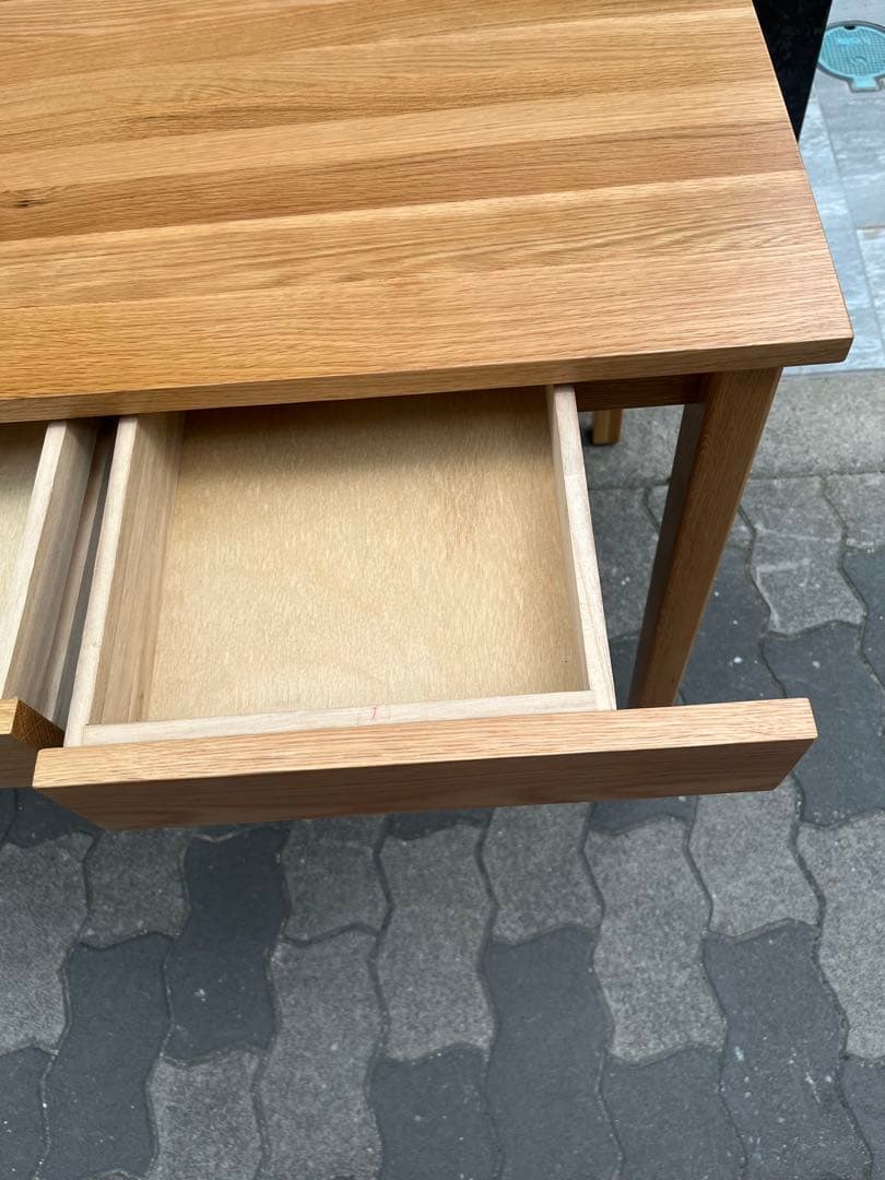 無印良品　木製デスク オーク無垢材 引き出し付き