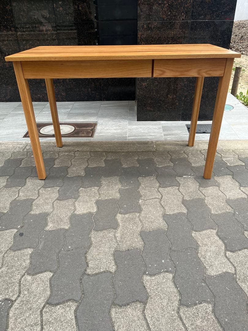 無印良品　木製デスク オーク無垢材 引き出し付き