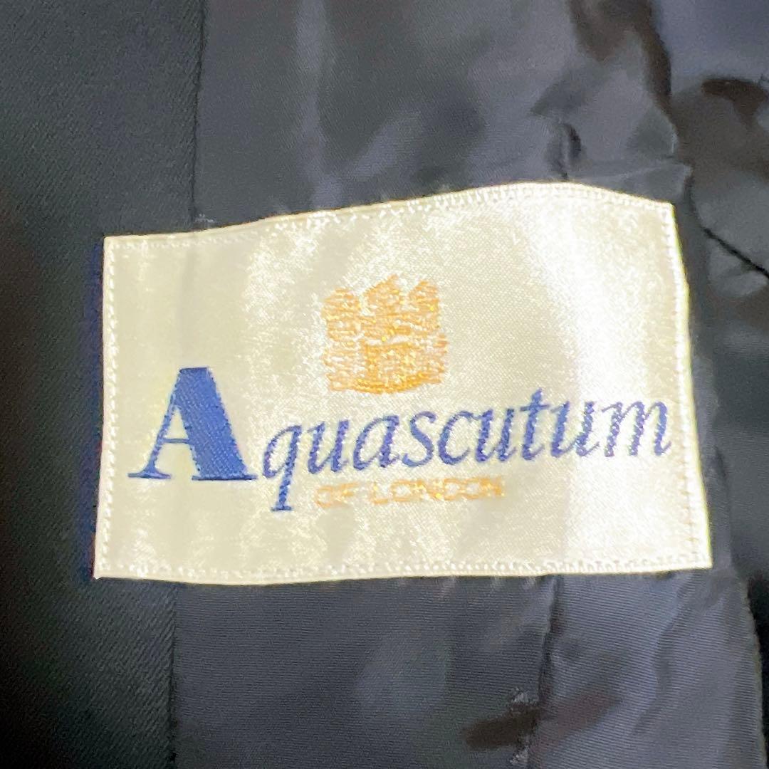 【極美品】アクアスキュータム 紺ブレ 金ボタン ダブルブレスト ジャケット M