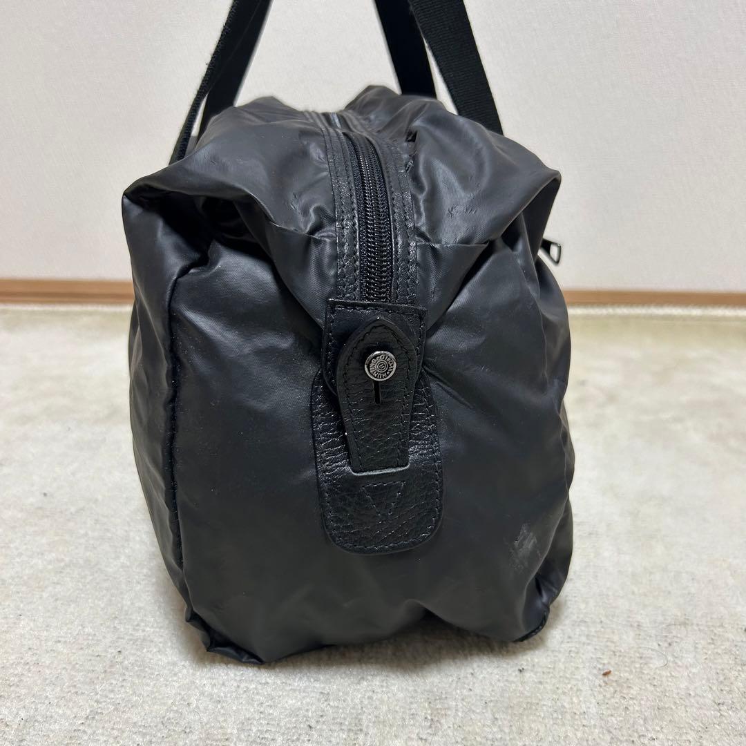 美品　ハンティングワールド　ボストンバッグ　バチュークロス　黒　ナイロン　レザー
