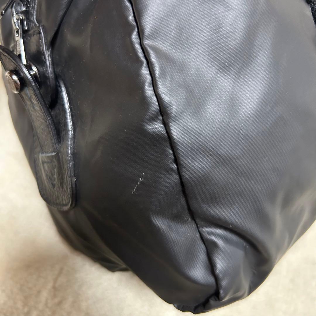 美品　ハンティングワールド　ボストンバッグ　バチュークロス　黒　ナイロン　レザー