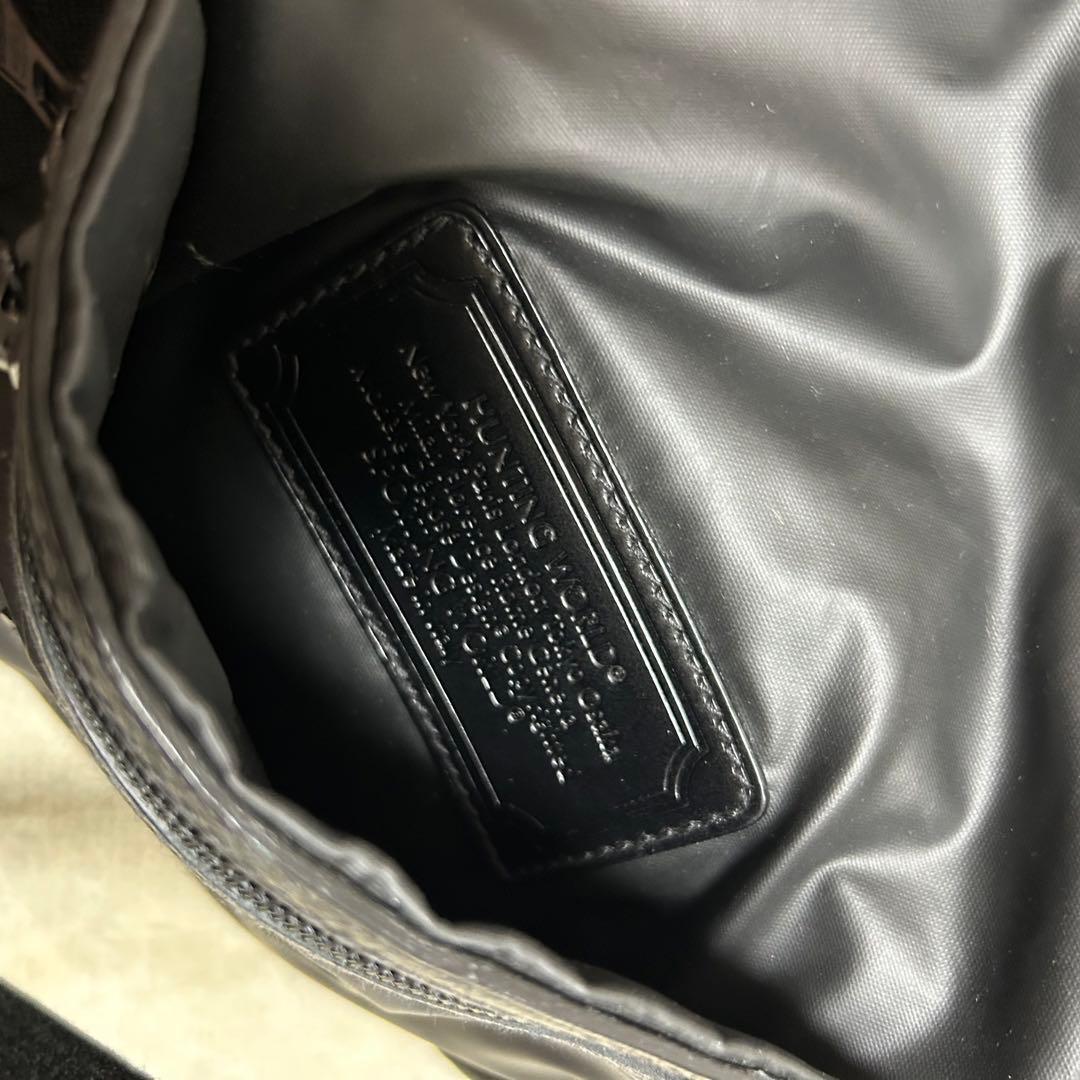 美品　ハンティングワールド　ボストンバッグ　バチュークロス　黒　ナイロン　レザー