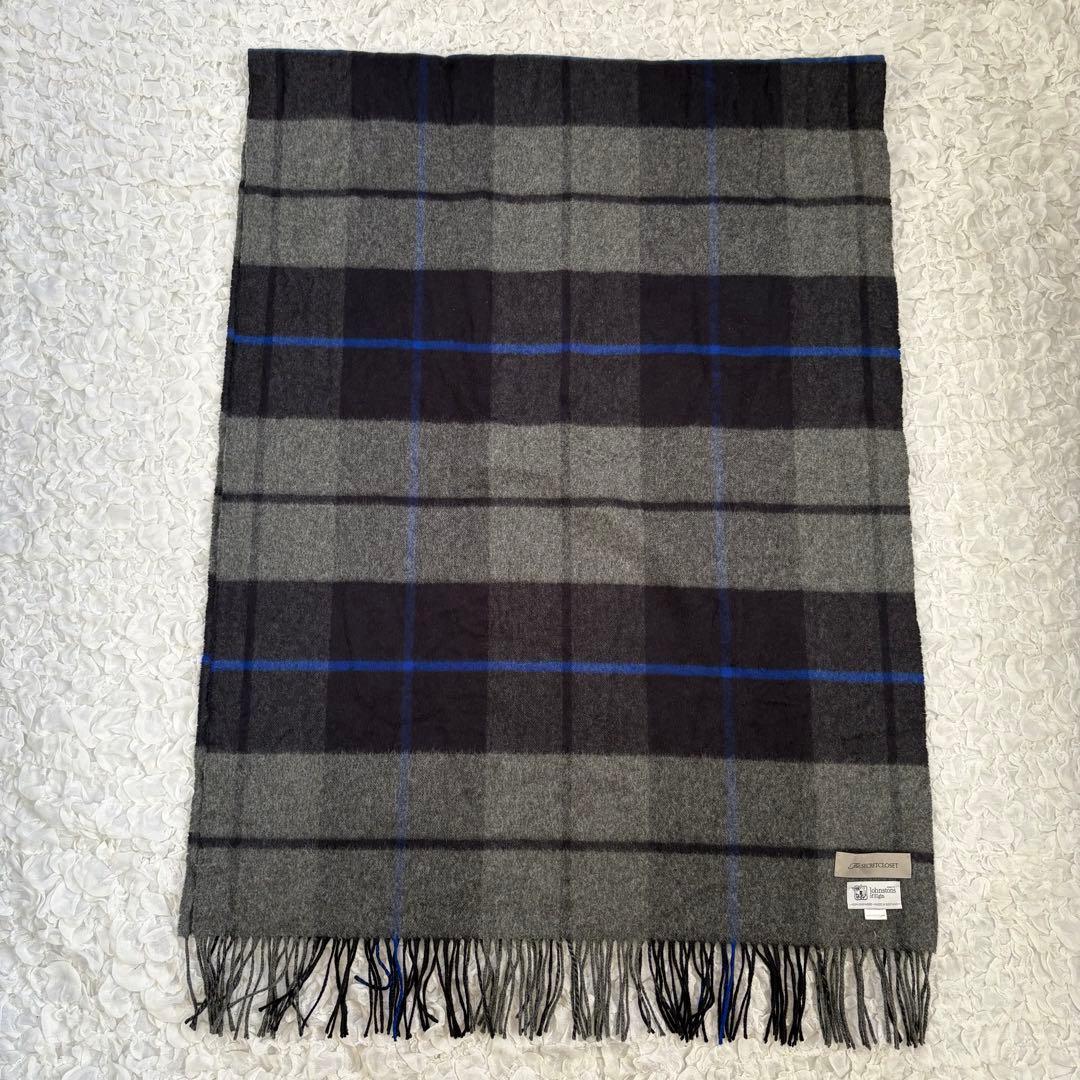 シークレットクローゼット別注ジョンストンズ 大判ストール チェック　カシミヤ