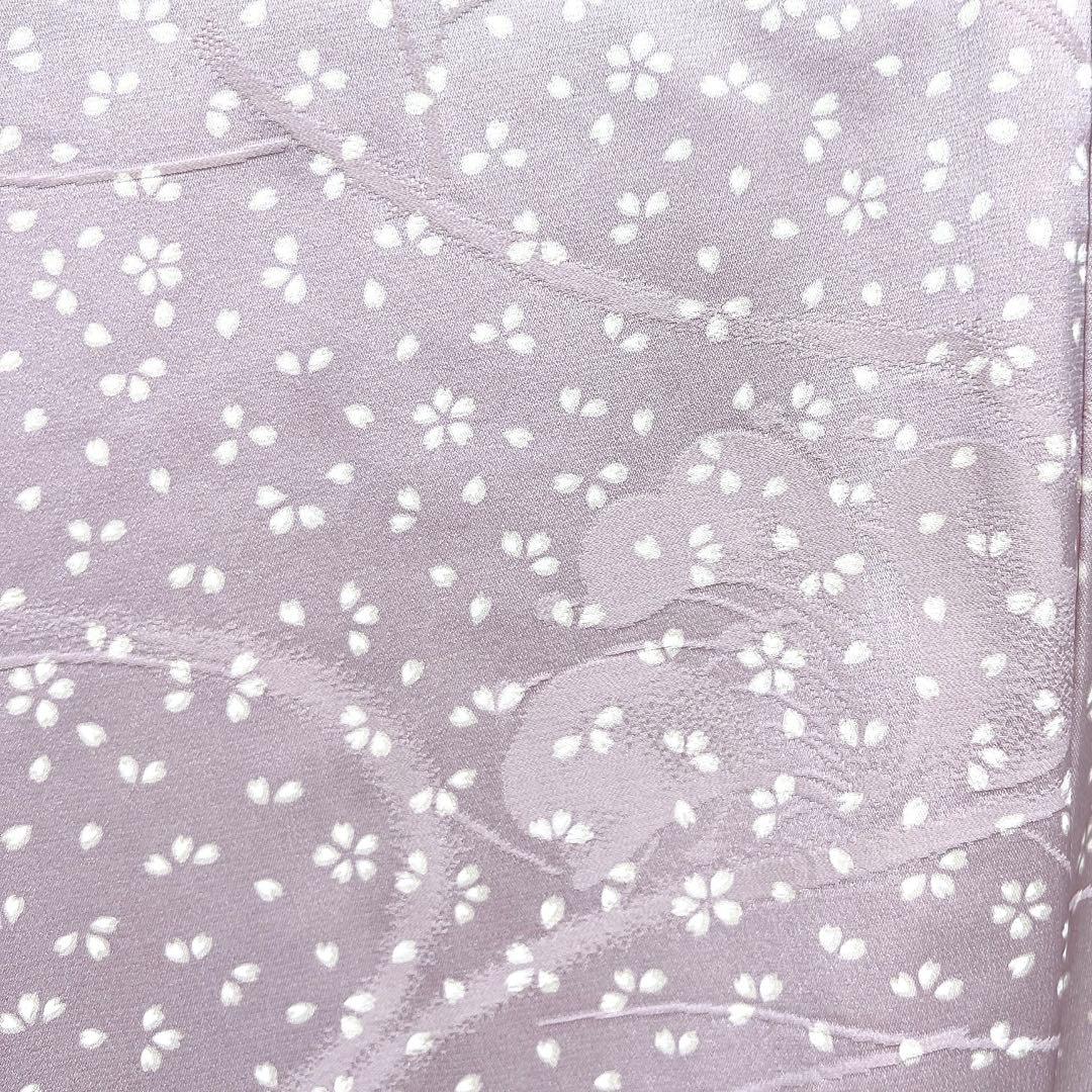 未着用　小紋　桜　花びら　流水地紋　お洒落　着物　032k