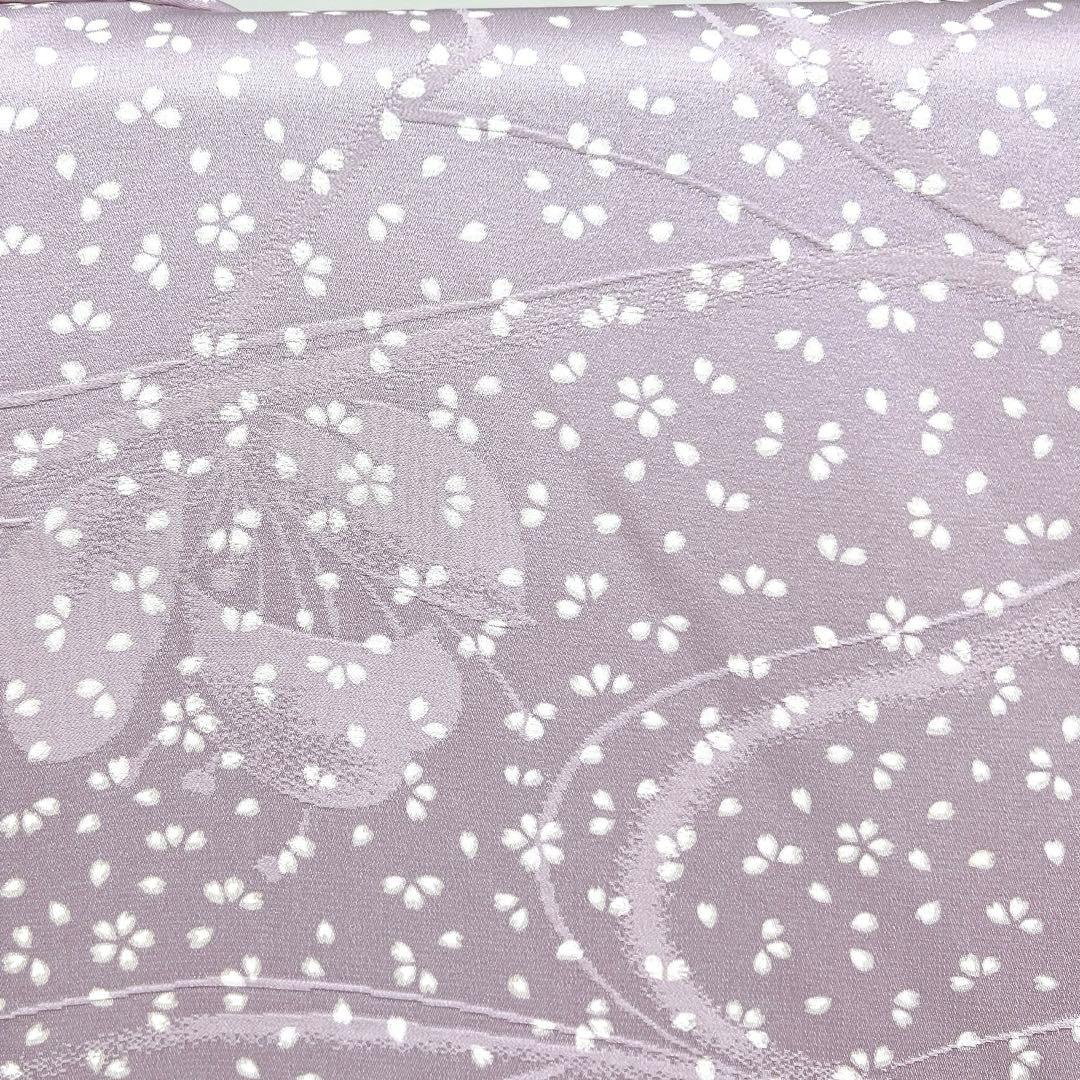 未着用　小紋　桜　花びら　流水地紋　お洒落　着物　032k