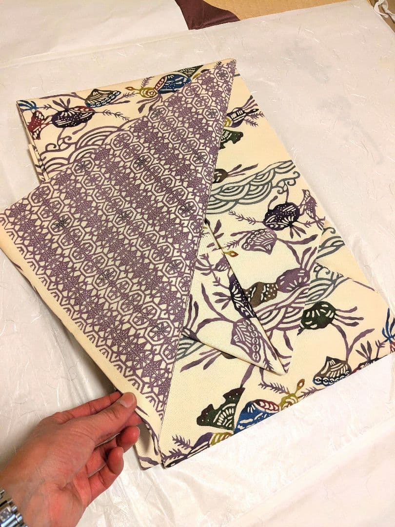 t*4様 正絹 江戸紅型名古屋帯と大島紬着物、長襦袢、帯締め帯揚げセット