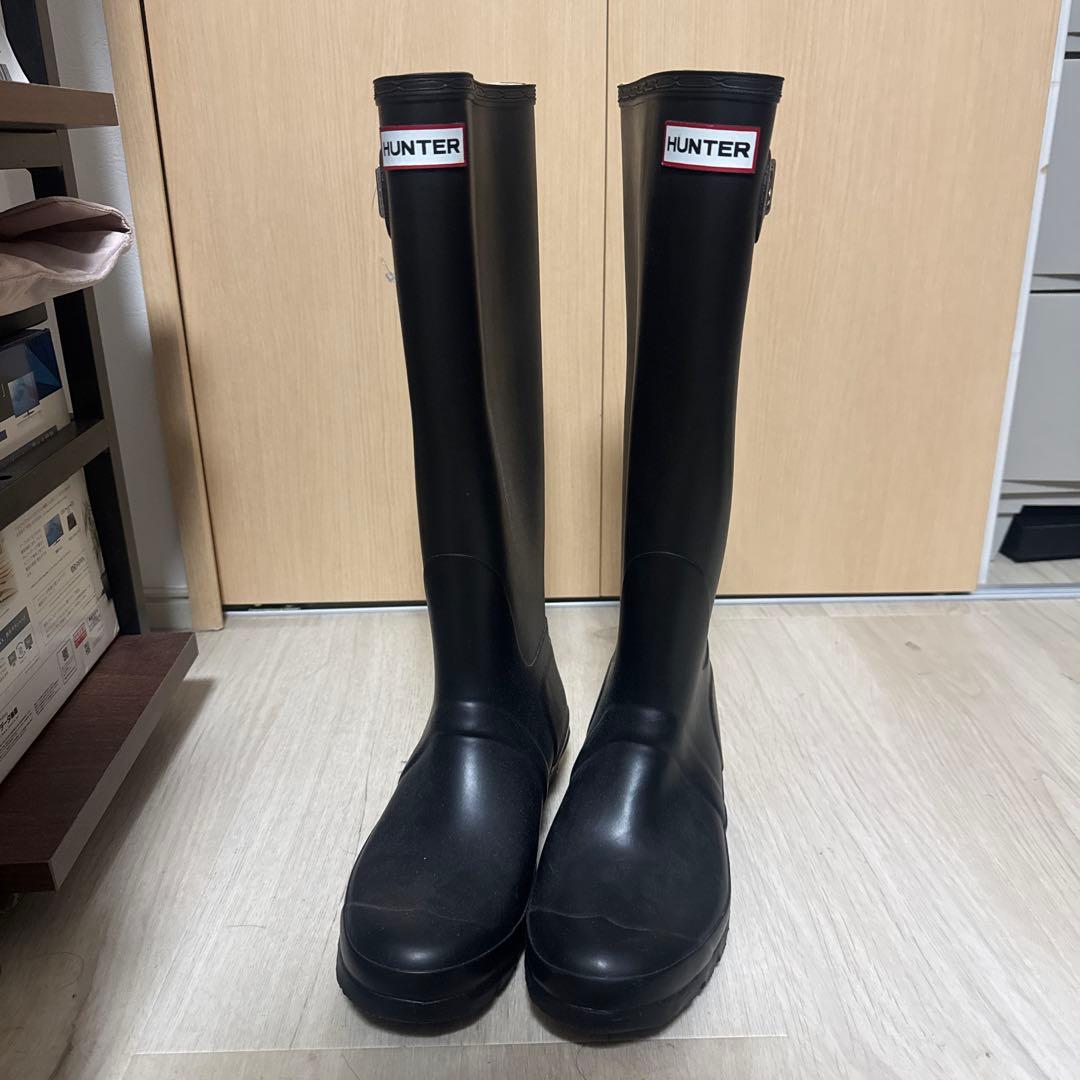 HUNTER ブラック 長靴 バックル付き