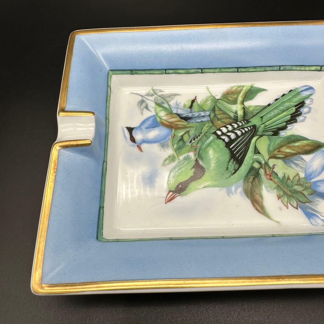 メルカリ市お値下げ中！エルメス 灰皿 アッシュトレイ 小物入れ 野鳥柄ブルー系