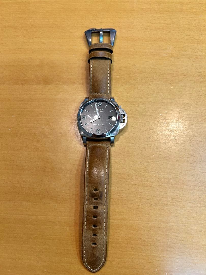 パネライ カーフレザー ブラウン アッソルタメンテ よーバックル シルバー