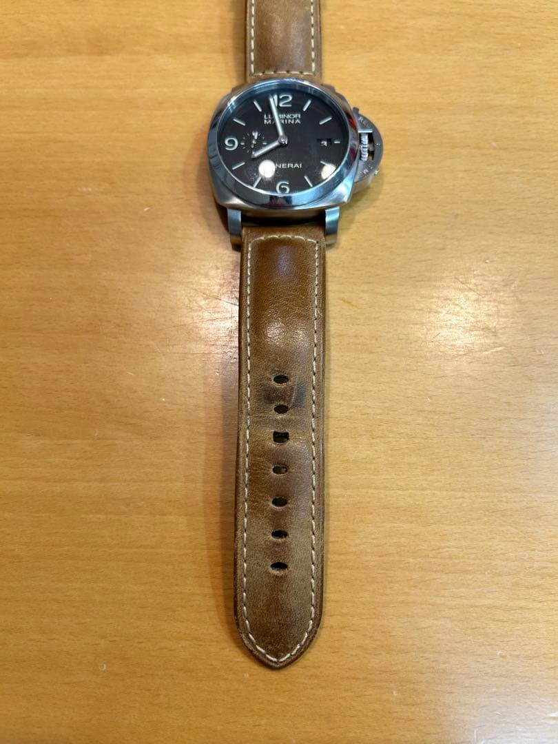 パネライ カーフレザー ブラウン アッソルタメンテ よーバックル シルバー