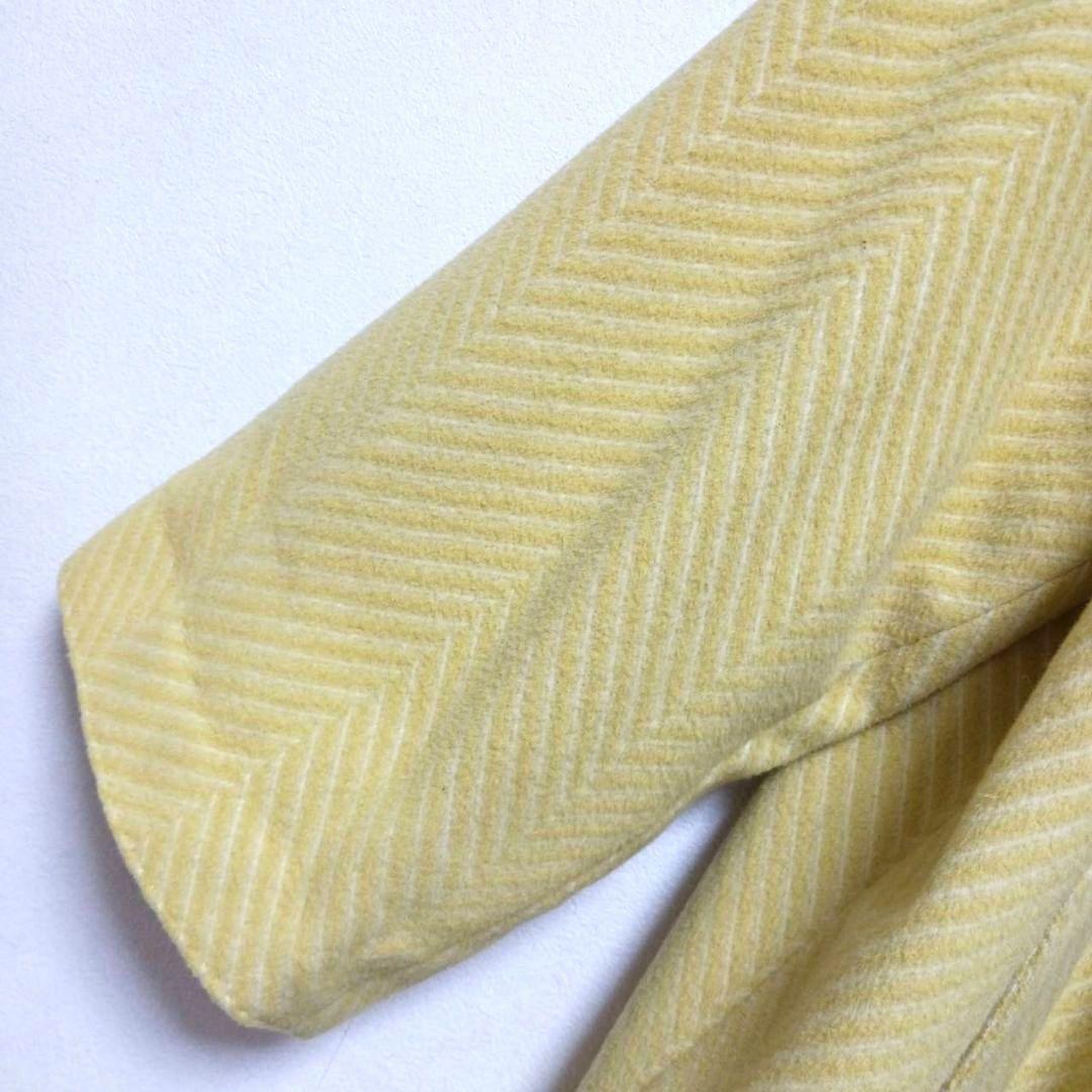 クリスチャンディオール★ヘリンボーン★Pコート★ウールアンゴラ11号イエロー