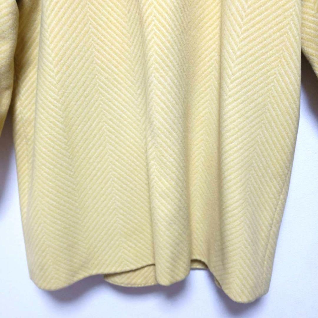 クリスチャンディオール★ヘリンボーン★Pコート★ウールアンゴラ11号イエロー