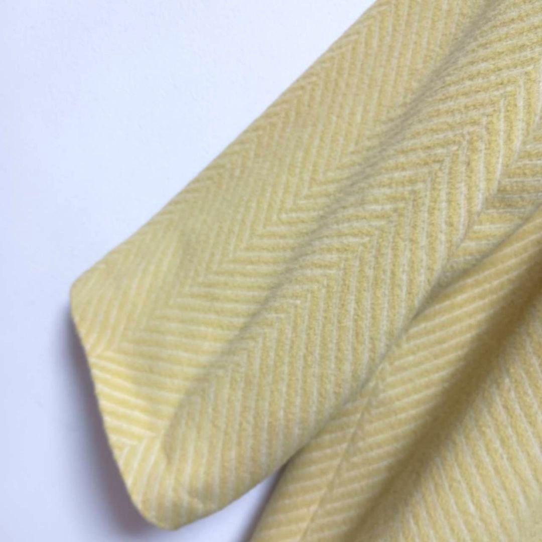 クリスチャンディオール★ヘリンボーン★Pコート★ウールアンゴラ11号イエロー