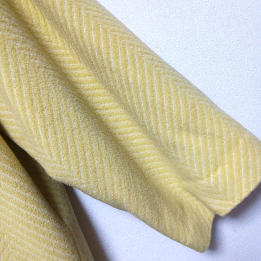 クリスチャンディオール★ヘリンボーン★Pコート★ウールアンゴラ11号イエロー