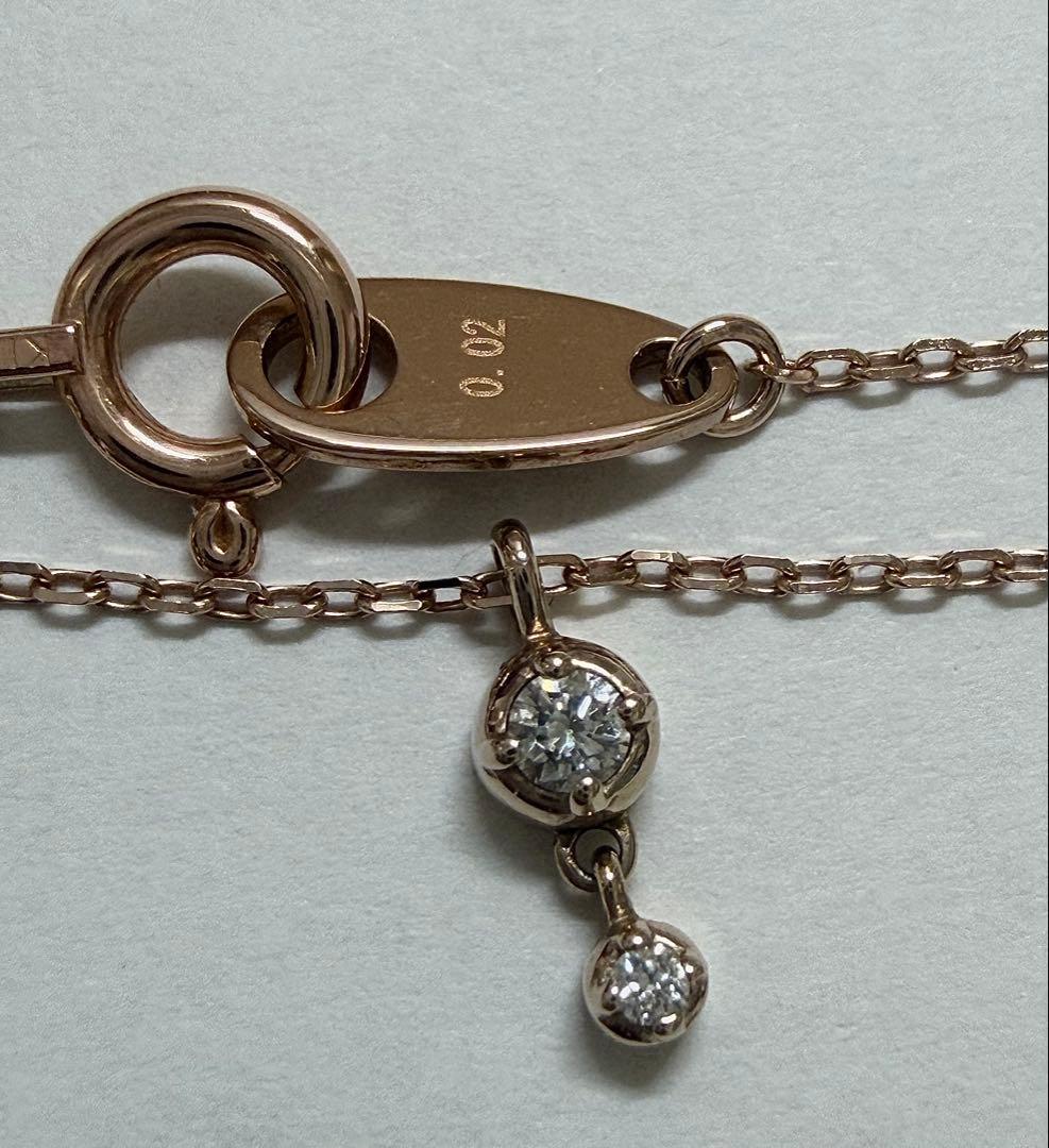 【ete】K10MPG ダイヤモンド ネックレス ミストピンク ゴールドピンク