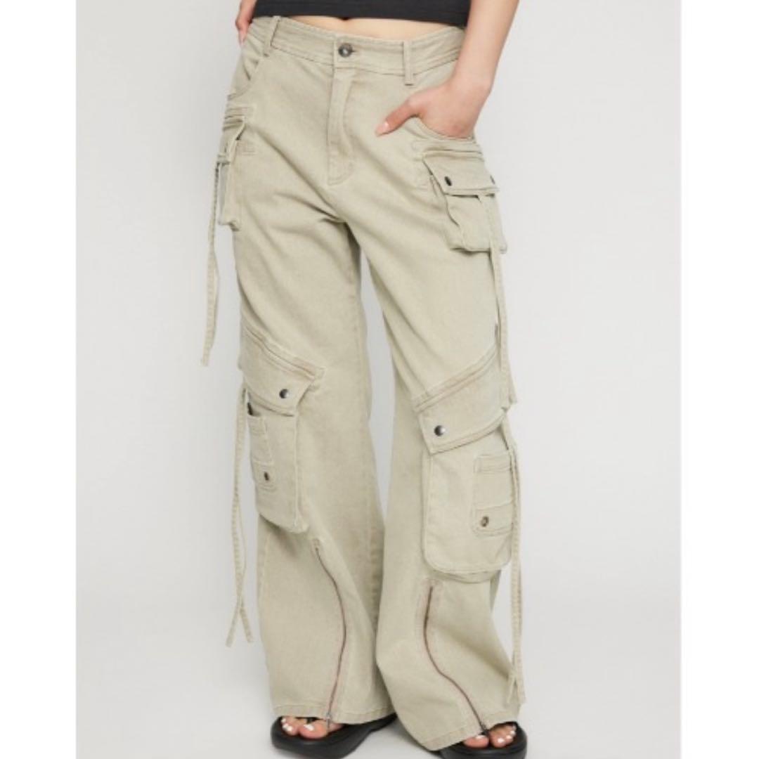 LAGUAGEM ラグアジェム ワイドフレアカーゴ パンツ デニム