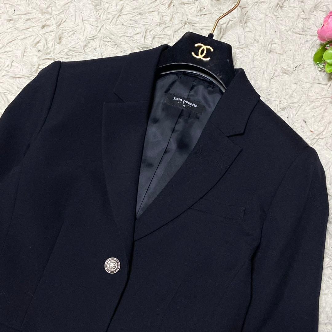 【極美品】 ポンポネット お受験スーツ フルセット チェック リボン サイズLL