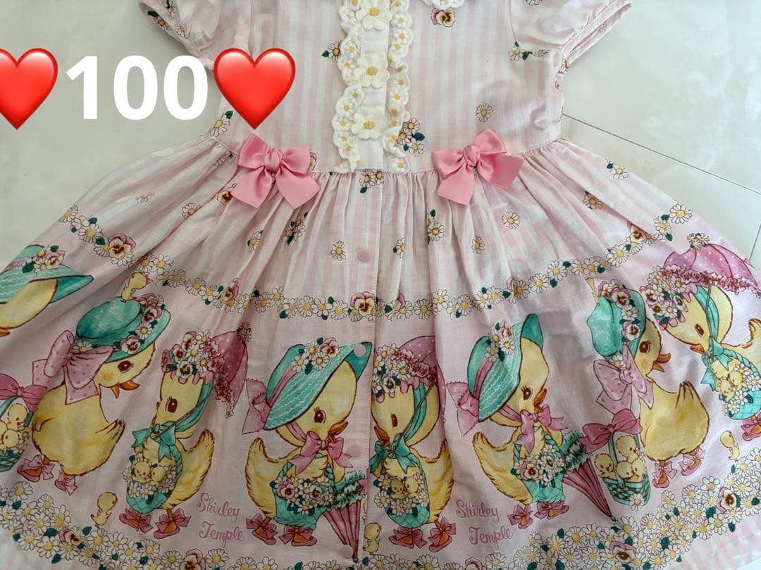 シャーリーテンプル♡あひるお出かけプリントシリーズ♡ワンピース100センチ美品