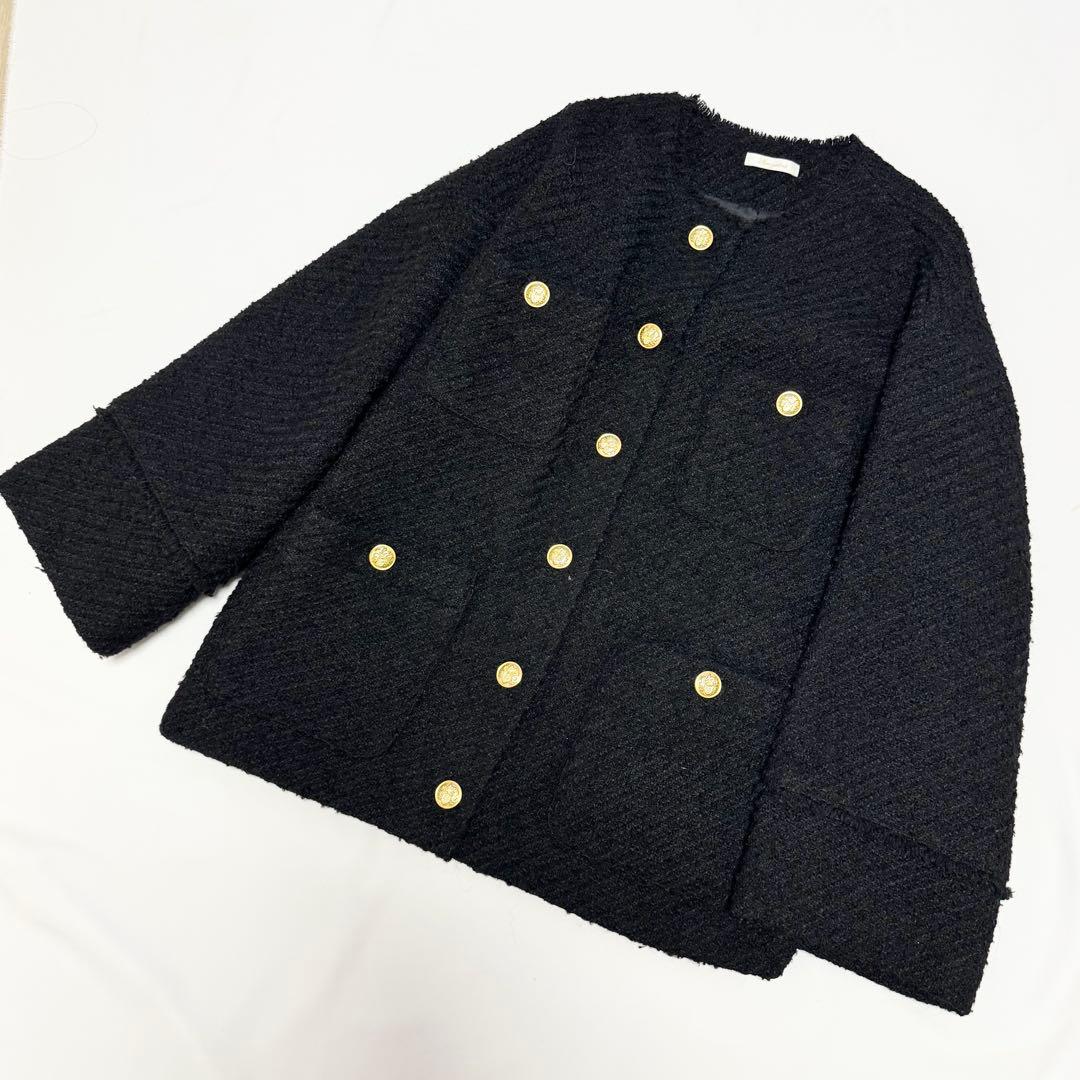 【極美品】Loungedress ラウンジドレス ツイードジャケット　ブラック
