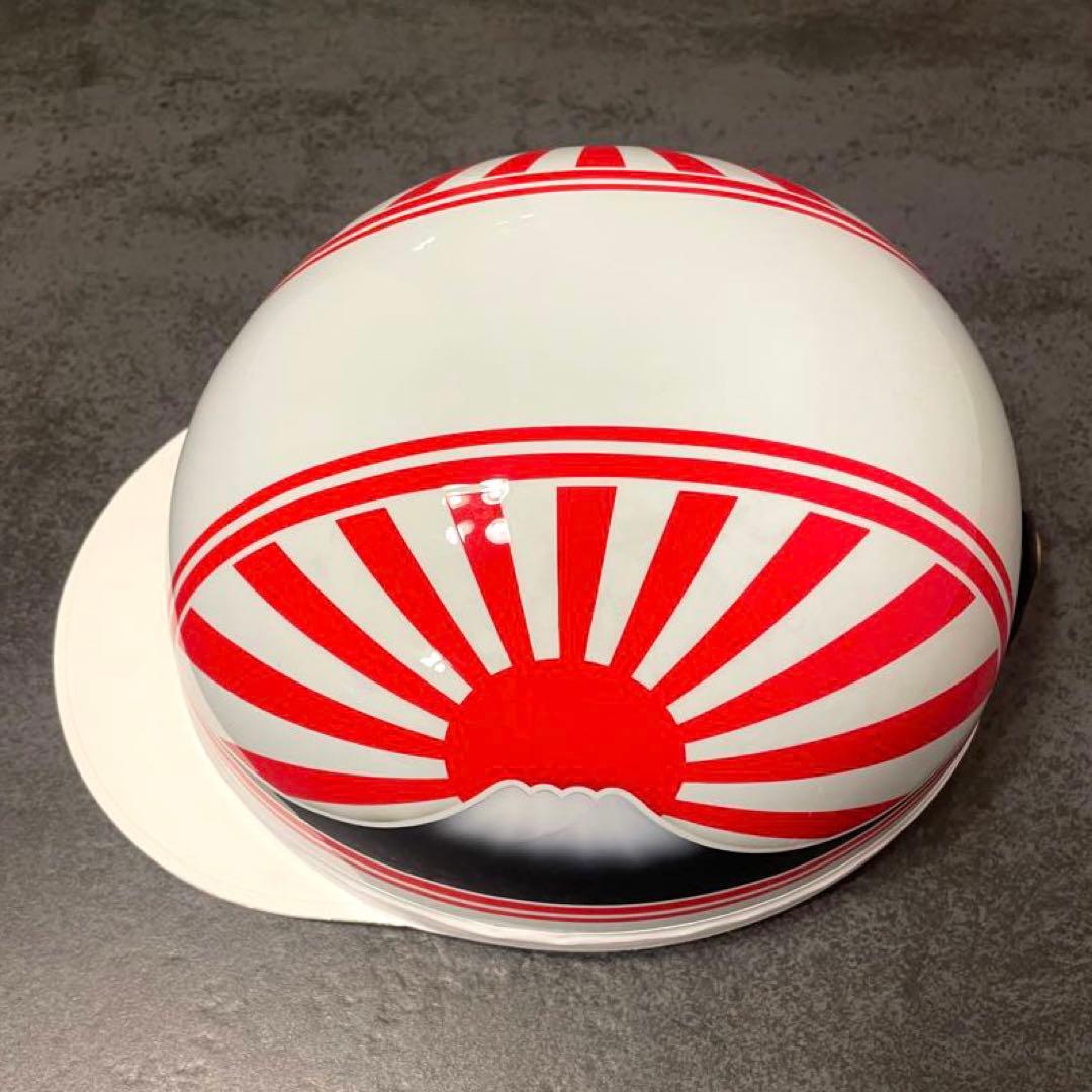 コルク半　富士　日章　カスタム　マーシャル　半キャップ　ヘルメット　バイク用