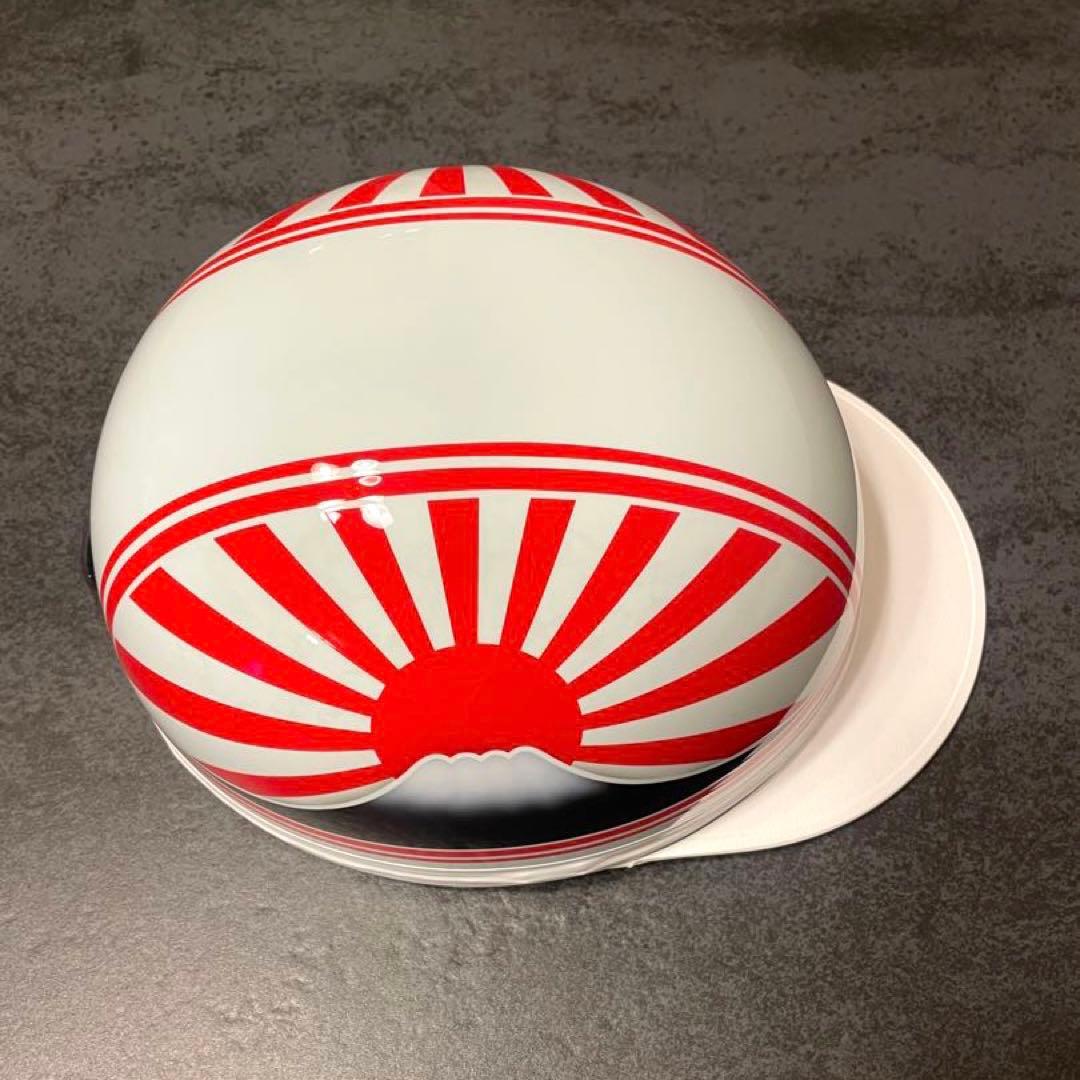 コルク半　富士　日章　カスタム　マーシャル　半キャップ　ヘルメット　バイク用