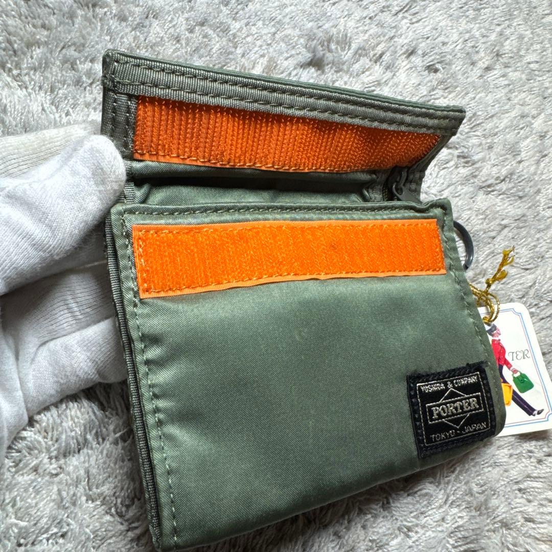 【未使用】PORTER タンカー 三つ折り財布 ポーター セージグリーン 財布