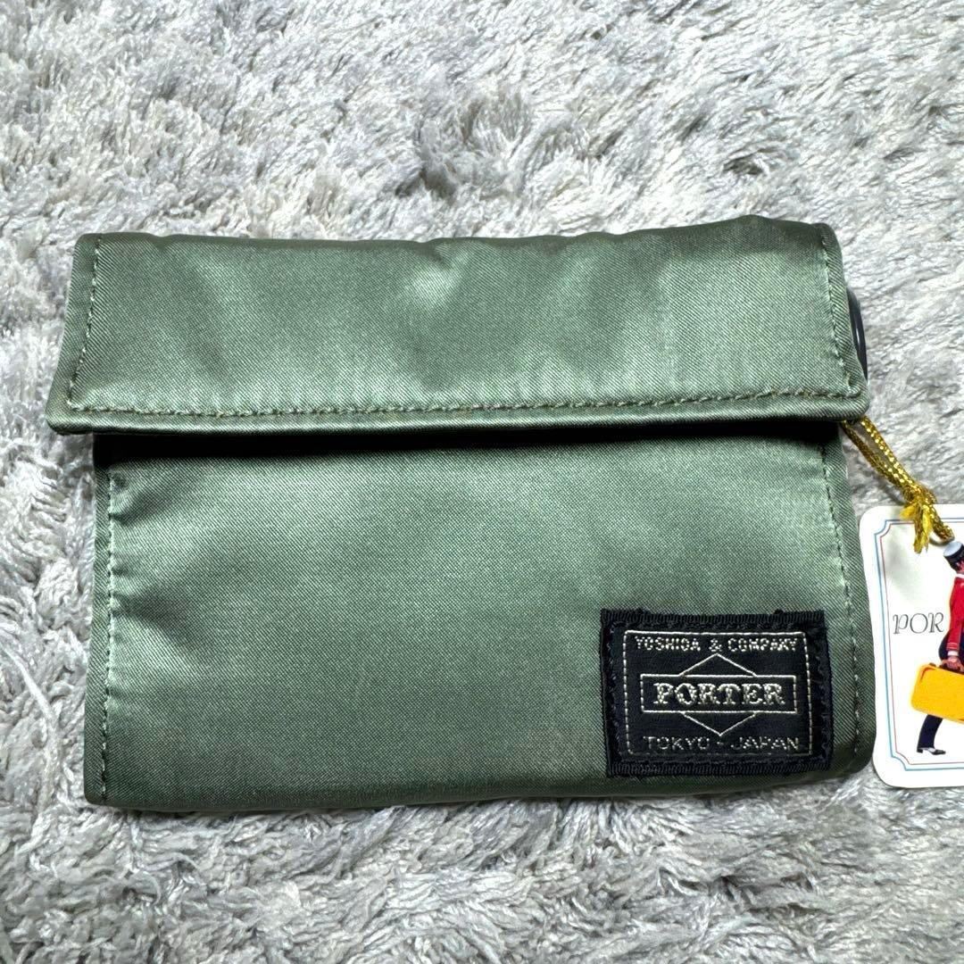 【未使用】PORTER タンカー 三つ折り財布 ポーター セージグリーン 財布