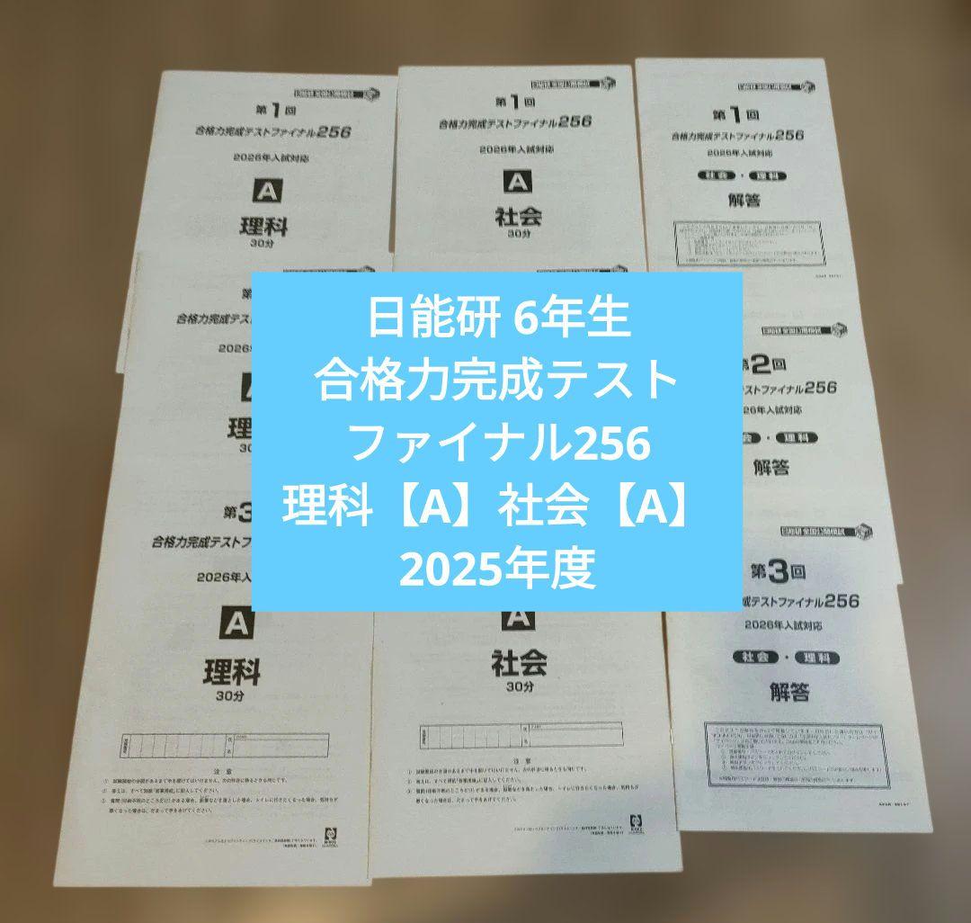 【最新版】日能研 6年生 合格力完成テスト ファイナル256 社会理科