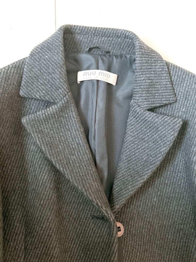 ⭐︎MIU MIUコート ダークグレー チェスター ロングコート ミュウミュウ⭐︎