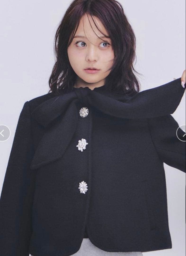 LILY BROWN 2wayリボンビジューコート