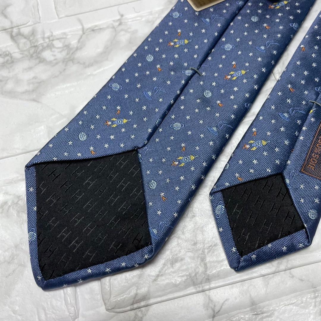 HERMES エルメス　ネクタイ　ヴェール・ランフィニ　宇宙　星　スーツ　カフス