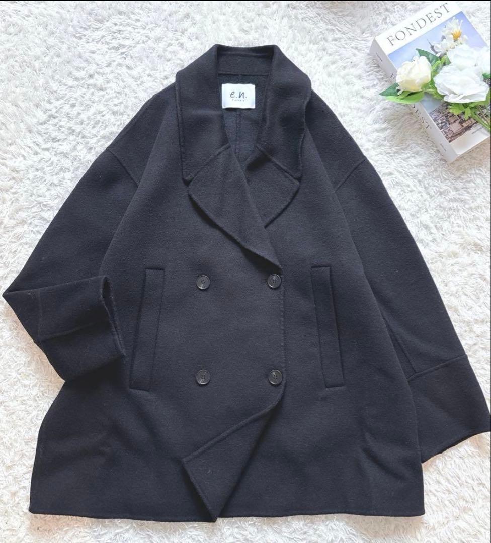 【週末SALE中】evernavy リバーPコート ダブルブレスト M 黒