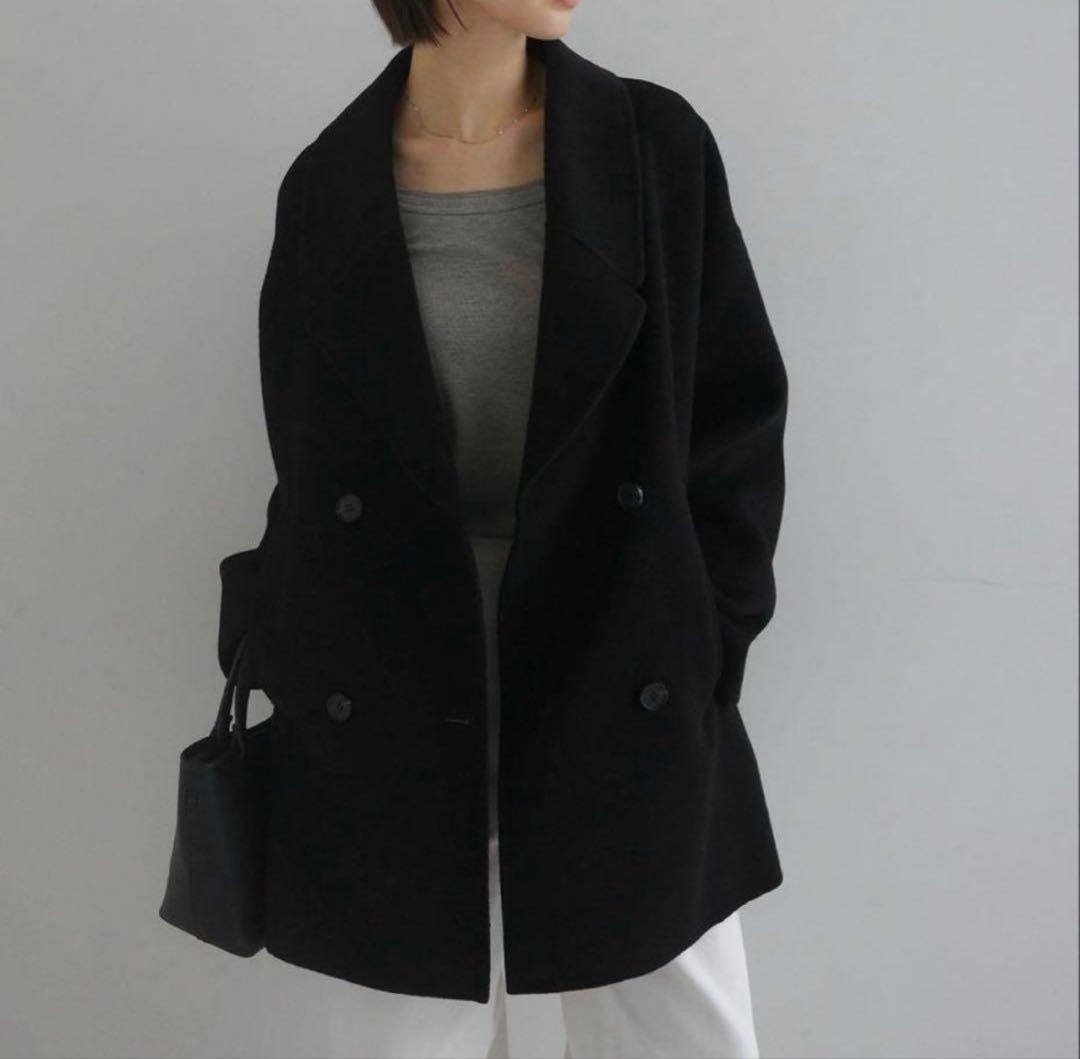 【週末SALE中】evernavy リバーPコート ダブルブレスト M 黒