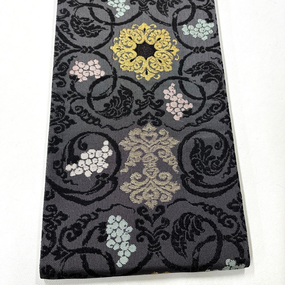 専用帯4718 ●きたむら謹製 高級 正絹 六通 袋帯 華文 花文