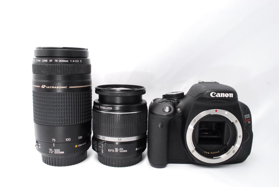 キヤノン Kiss X5☆入門機☆一眼レフカメラ☆Wレンズ☆付属品付きすぐ使える