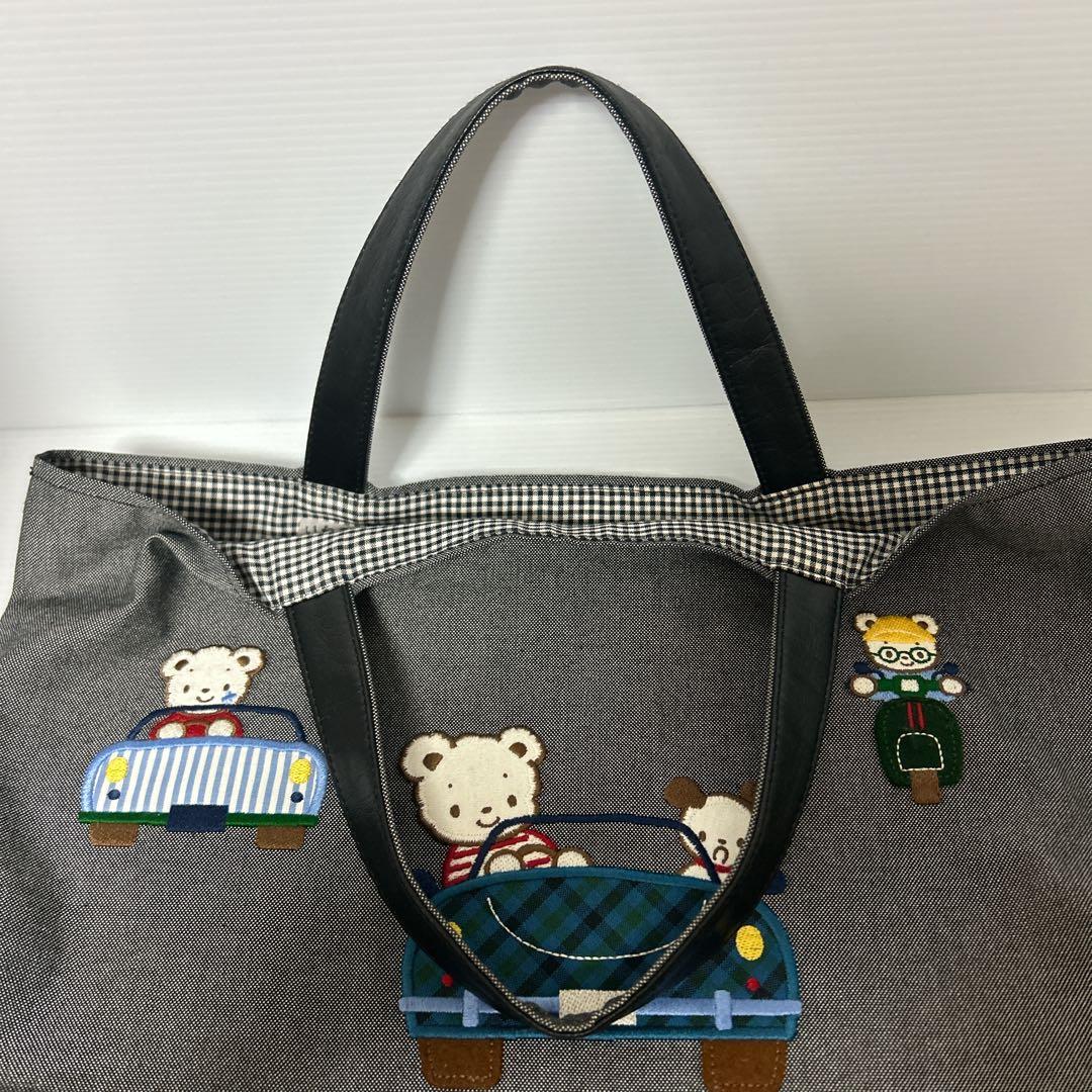 familiar トートバッグ　レッスンバッグ　ブラック ダークグレー　男の子