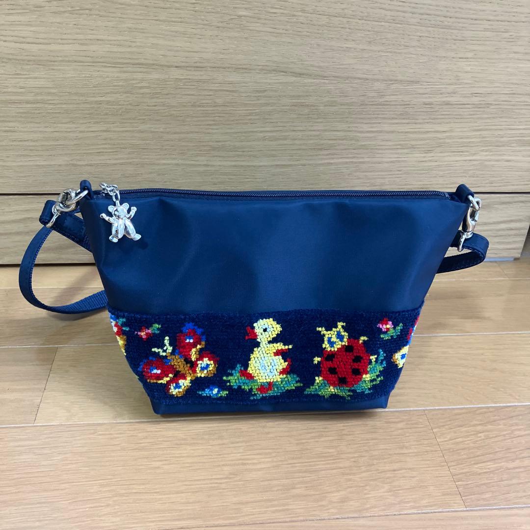 【美品】学校フェイラー　ハイジ　ショルダーバッグ　ネイビー