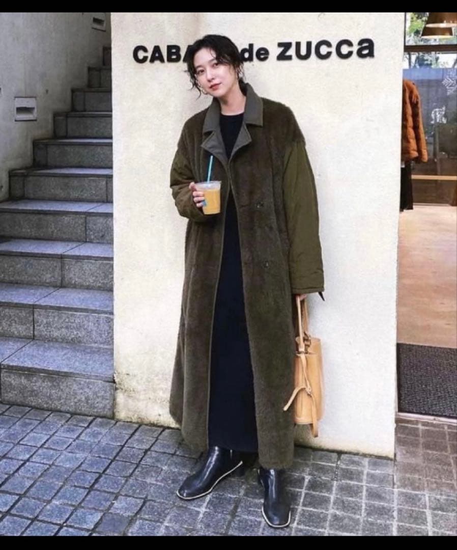 CLANE 2WAYリバーシブル ミリタリー ロングボアコート ブラウン