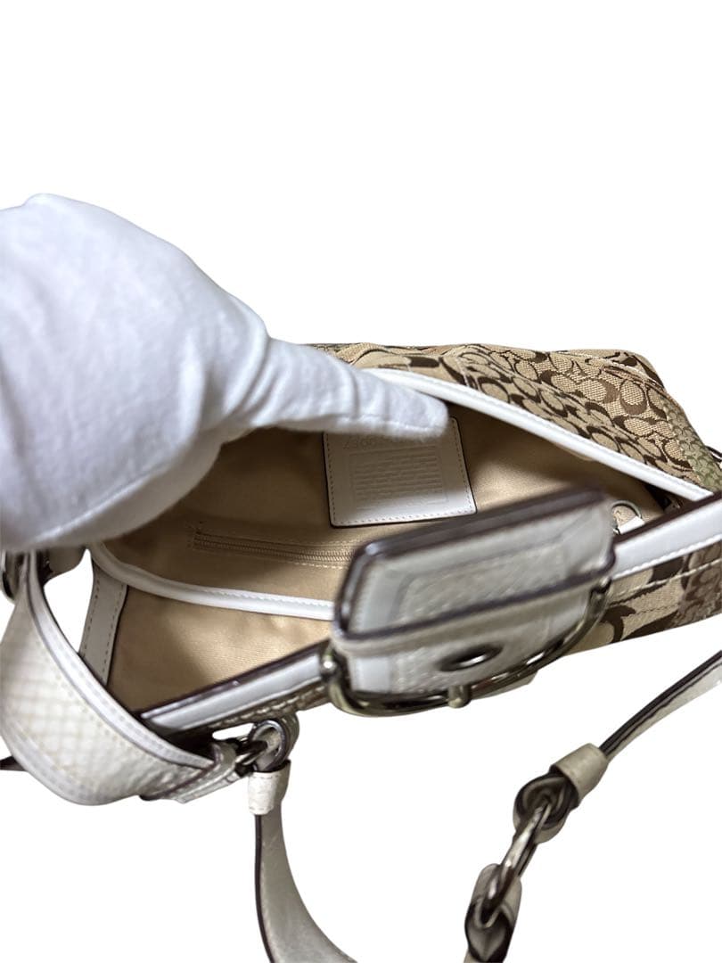 な*み様 【希少】COACH ソーホー パッチワーク シグネチャー パイソン シ