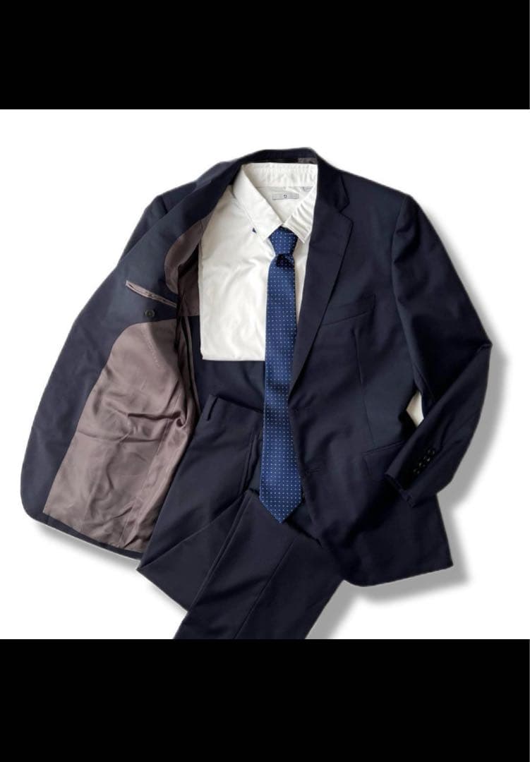 【美品】マッキントッシュロンドン イタリア製生地　セットアップ スーツ ネイビー