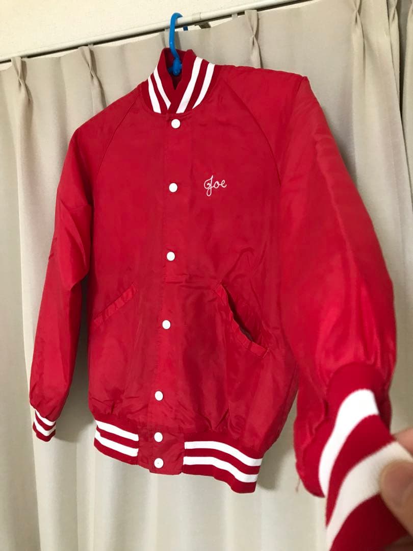 人気商品、USA製、90's、レアなjoe選手着用、WISCONSINスタジャン