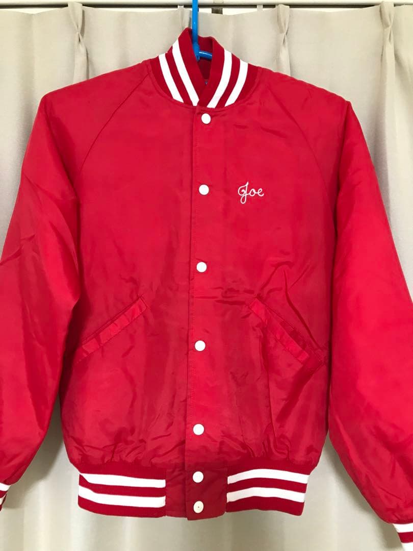 人気商品、USA製、90's、レアなjoe選手着用、WISCONSINスタジャン