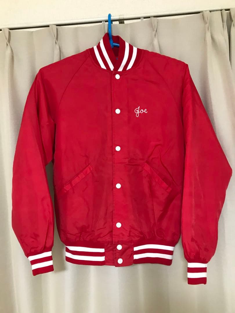 人気商品、USA製、90's、レアなjoe選手着用、WISCONSINスタジャン