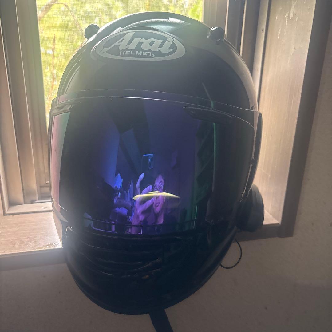 Arai ブラックヘルメット ミラーシールド　アライ　Bluetooth