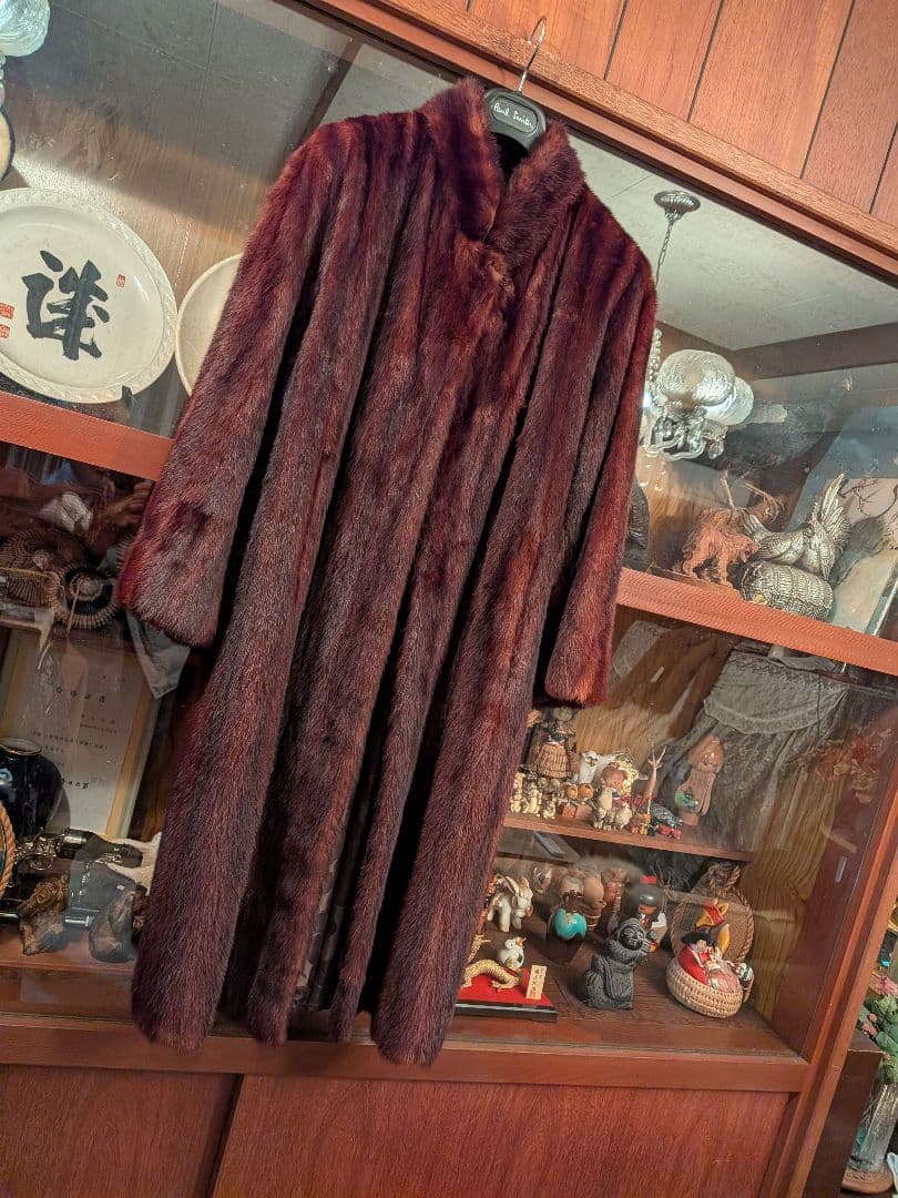 貴婦人の装い　最高級ウィーゼル毛皮ロングコート　オーダー品　呉服店購入