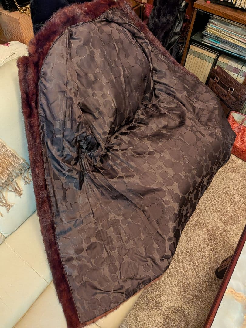 貴婦人の装い　最高級ウィーゼル毛皮ロングコート　オーダー品　呉服店購入