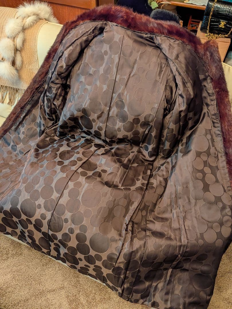 貴婦人の装い　最高級ウィーゼル毛皮ロングコート　オーダー品　呉服店購入